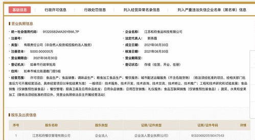 快訊 和府撈面成立食品科技公司 注冊(cè)資本5000萬